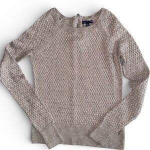 American Eagle Outfitters Waffle Knit Sweater - Beige